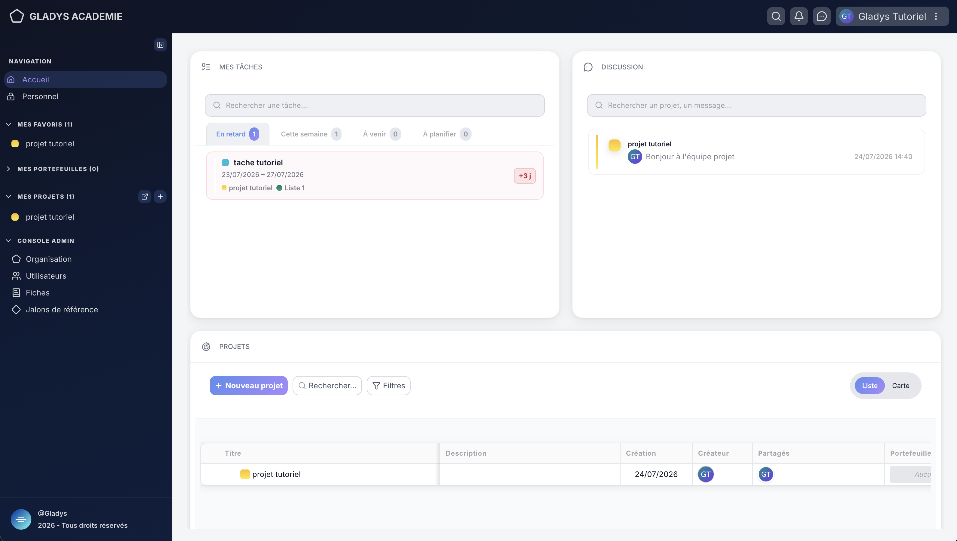 Ecran de connexion