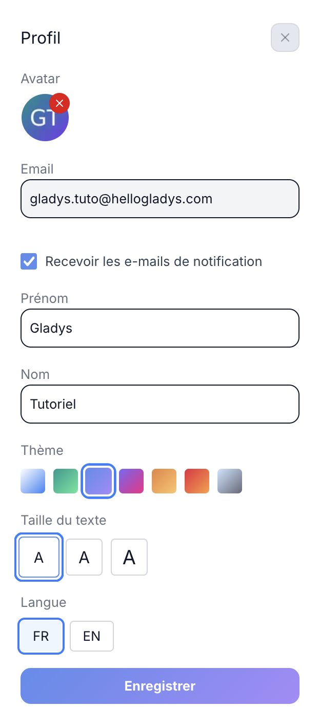 Ecran de connexion